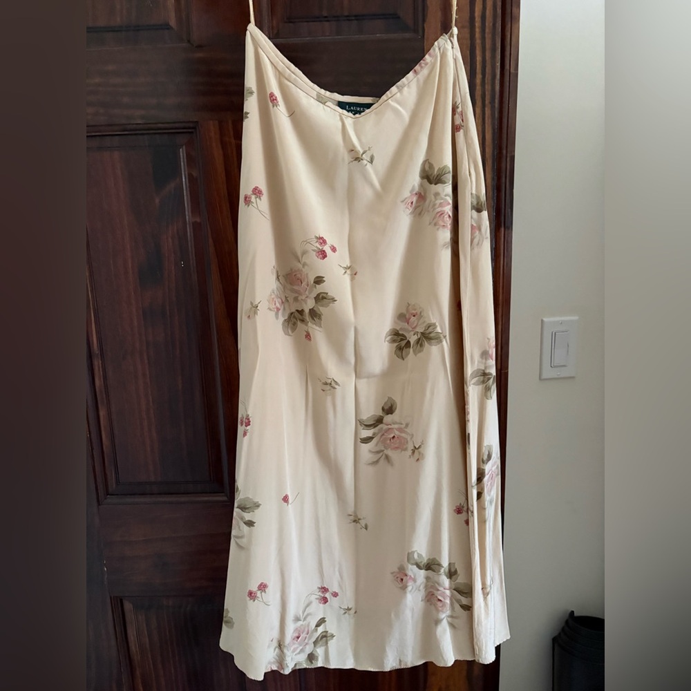 Vintage Ralph Lauren Floral Silk Skirt